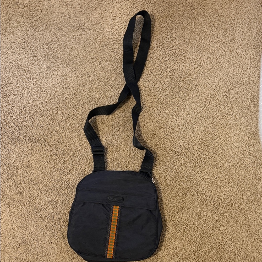 Baggallini Black Crossbody Bag with Orange Accent